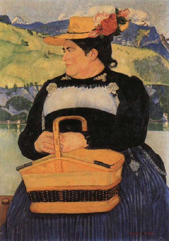 Max Buri Brienzer Bauerin mit Korb china oil painting image